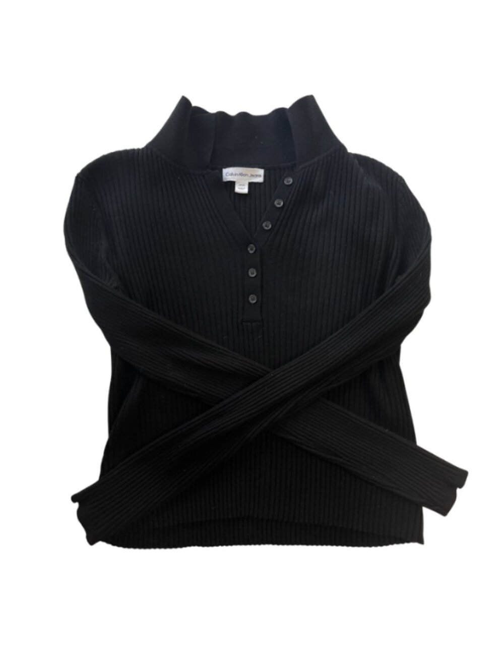 Calvin Klein Women's Black Ribbed Cardigan - Size S